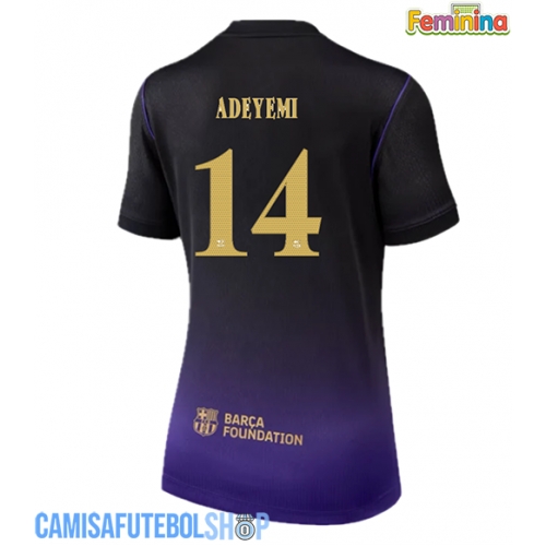 Camisa de time de futebol Barcelona Karim Adeyemi #14 Replicas 2º Equipamento Feminina 2026-27 Manga Curta